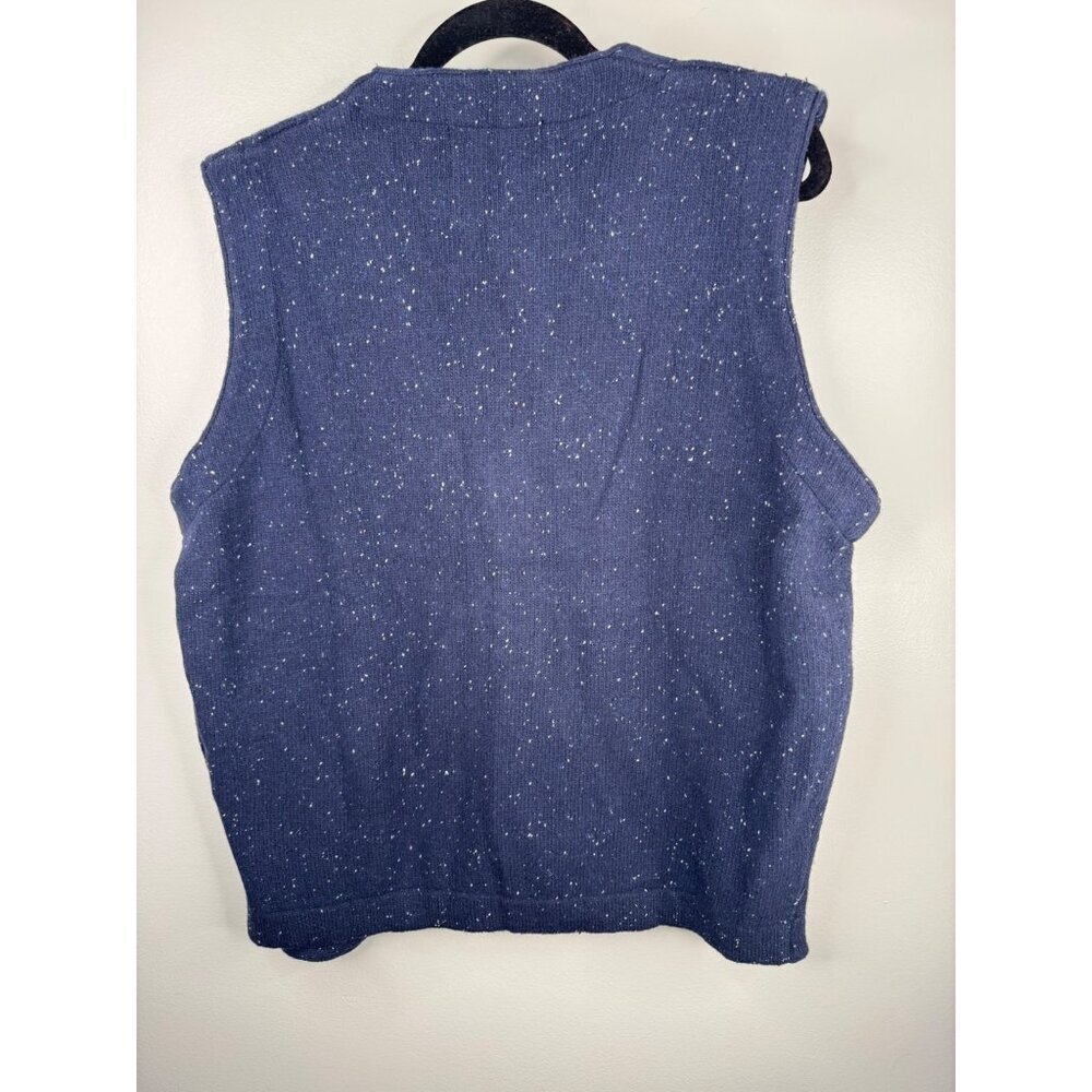NWT Peter Christian Navy Blue Knitted Button Down Vest Lambswool Men's Size 2XL - Picture 3 of 3